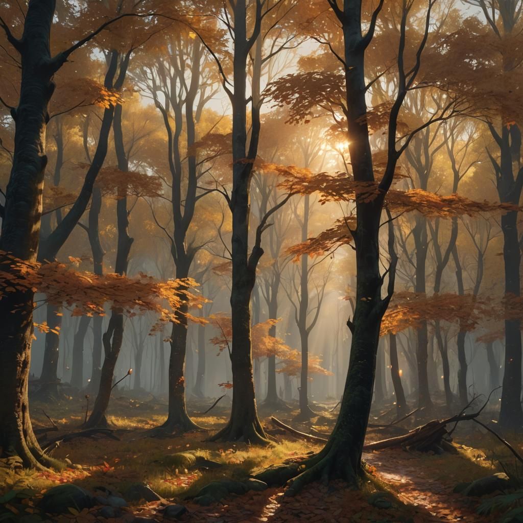 Nostalgic Forest: Impressionistic Matte Painting