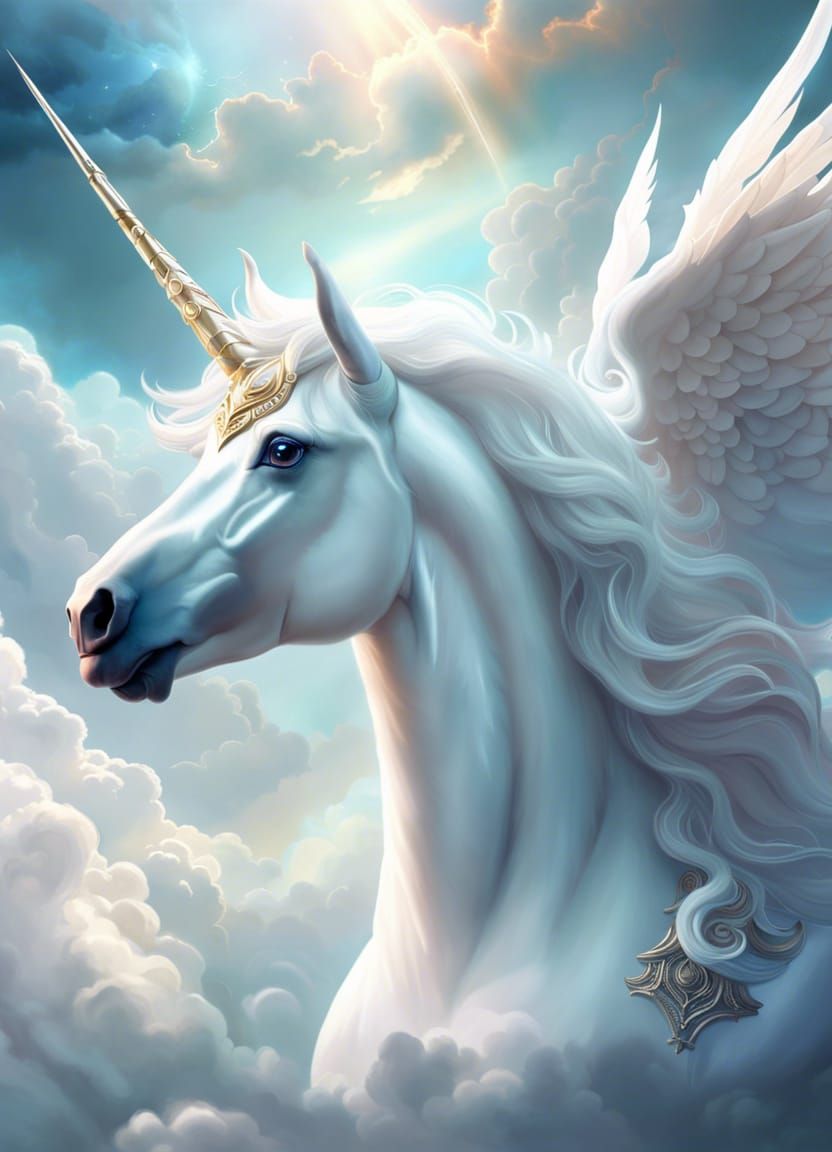 Alicorn in cloudy sky