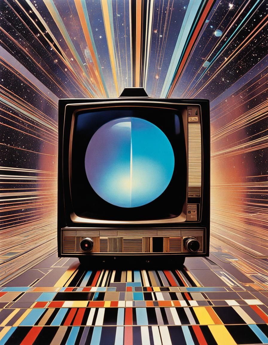 Liquid Metal Test Card in Retro VHS Style