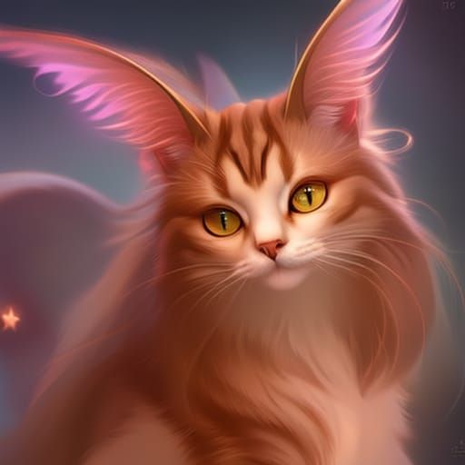 Enchanting Magical Fairy Kitten Portrait