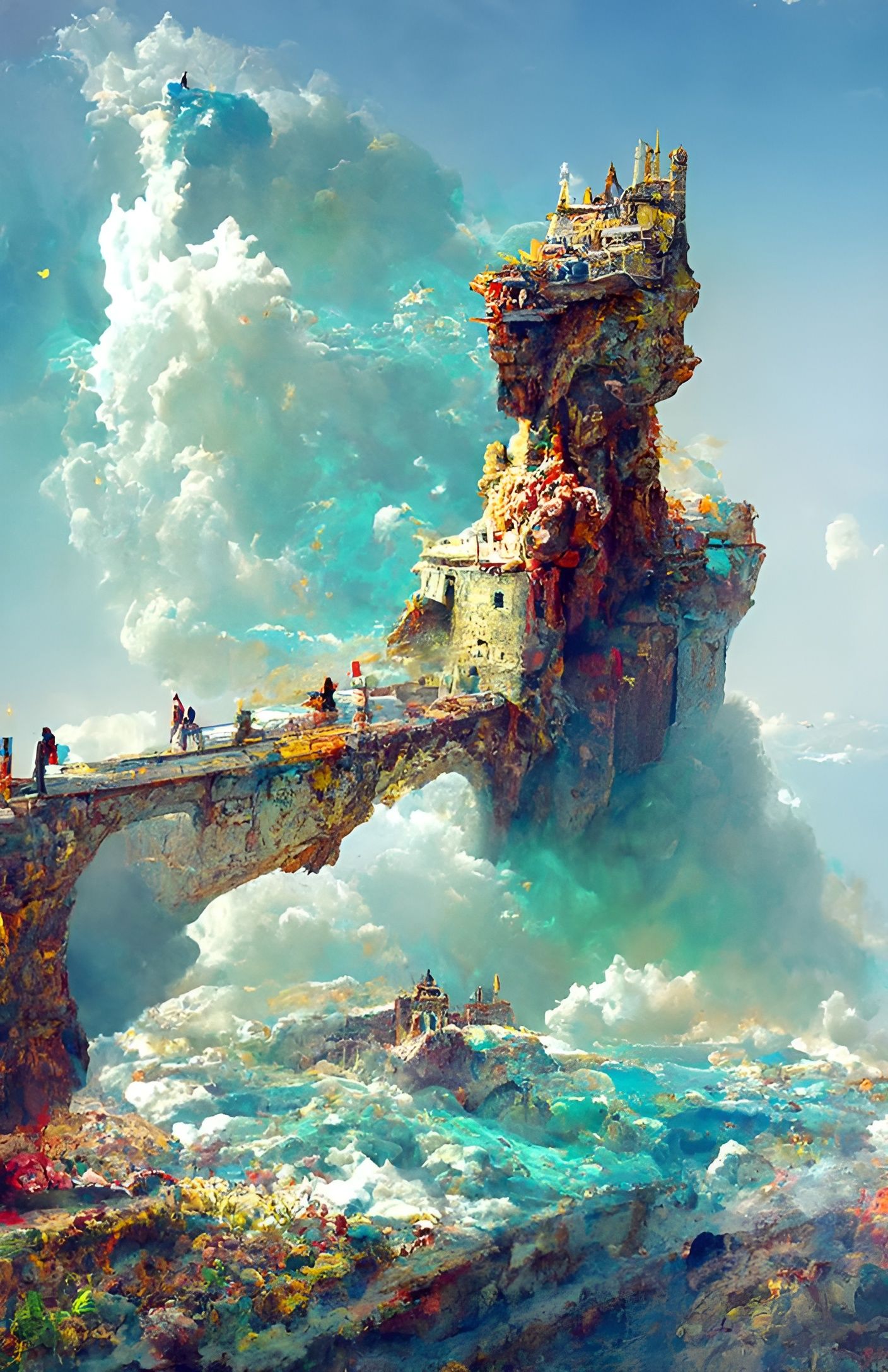 Seaside Castle in Hyperrealistic Digital Art