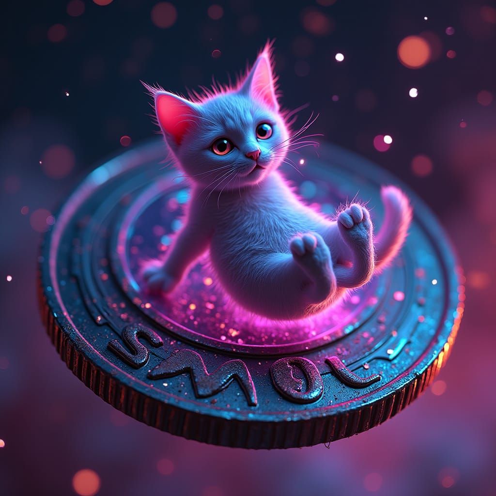 Cosmic Cat in Neon Glory