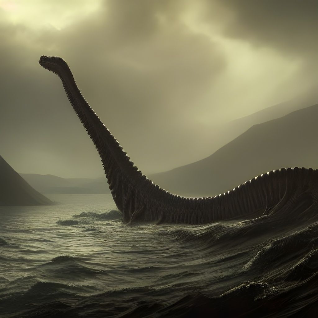 Loch Ness Monster: Hyperdetailed Eldritch Concept Art