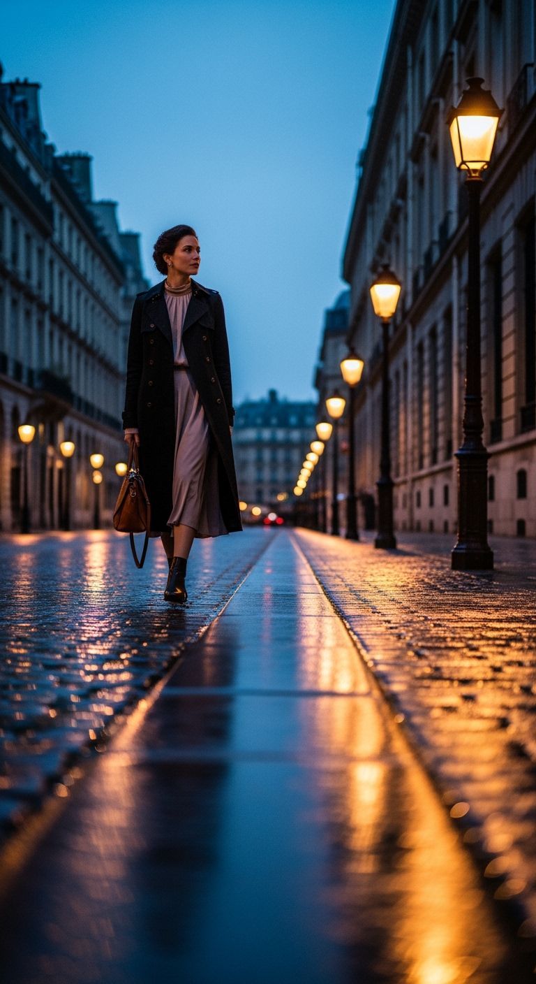 Elegant Woman Walking in Paris: Award-Winning Photography