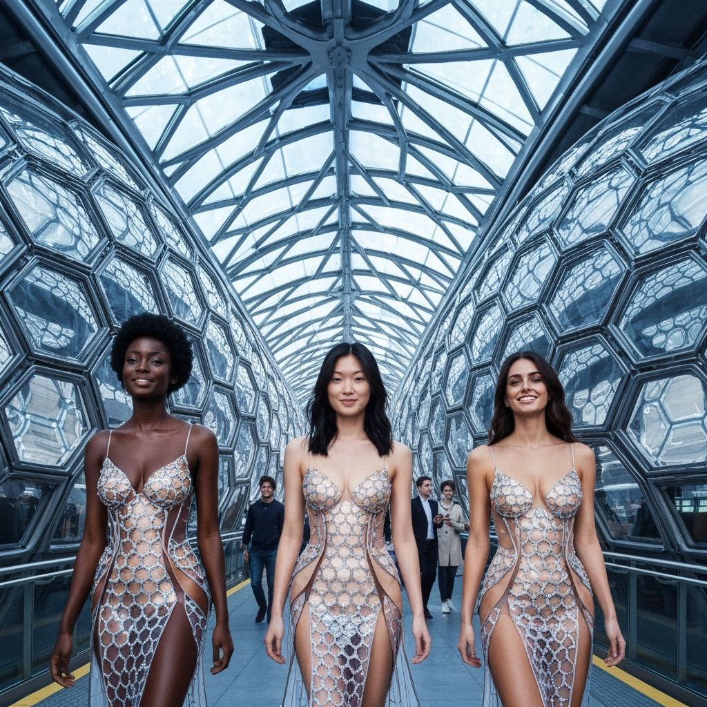 Diverse Women in Futuristic Station