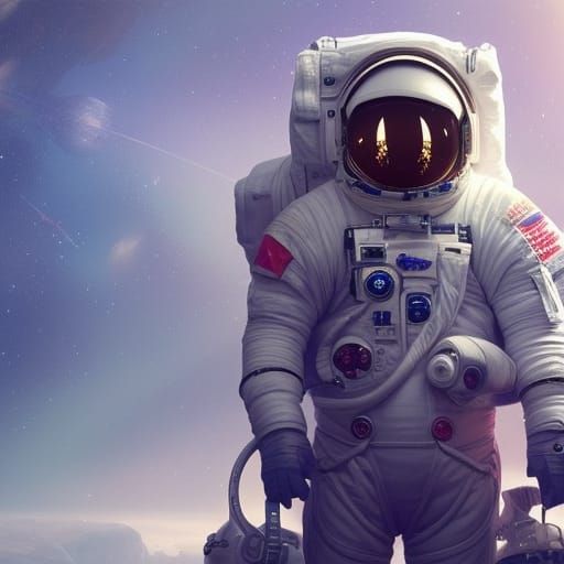 Astronaut with Shakespeare: Hyperdetailed Concept Art