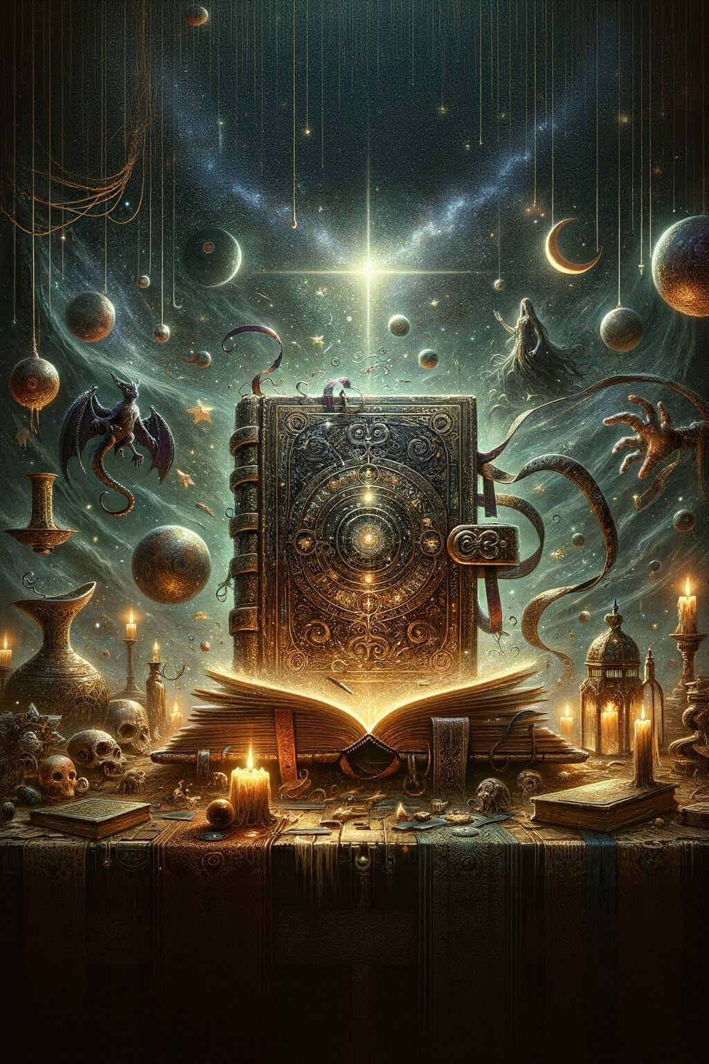 Infinite Grimoire in Dark Fantasy Environment