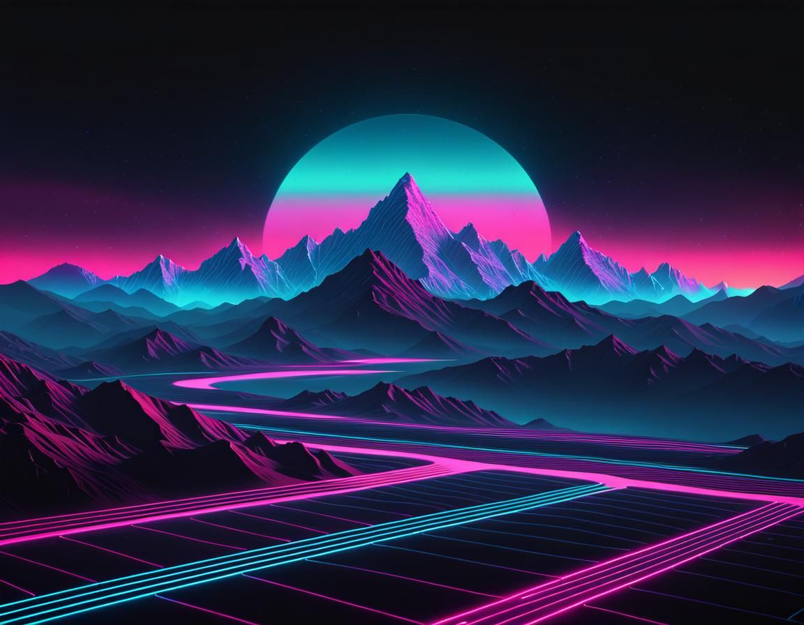 80s RetroWave Album Cover Artwork