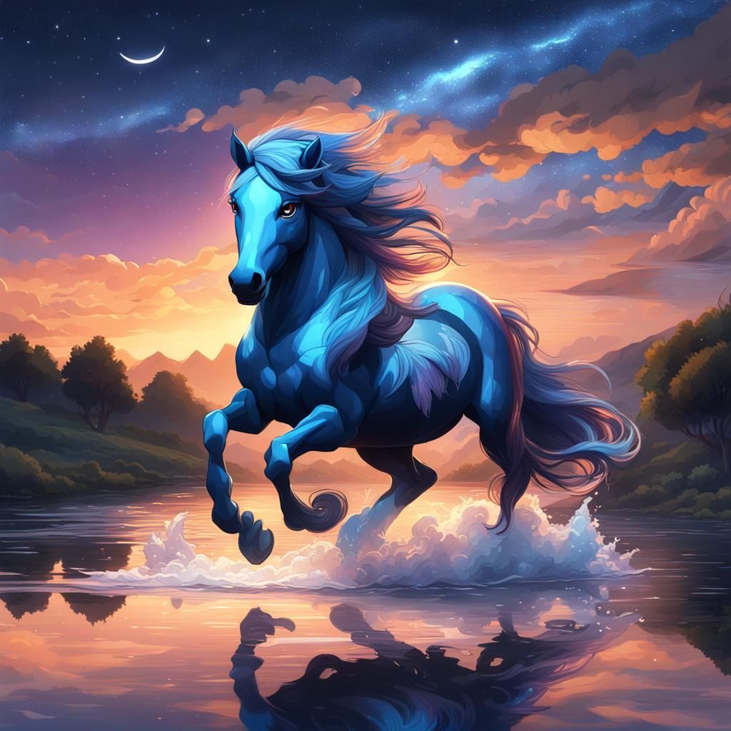Elegant Pegasus Transformation in Hyperdetailed Landscape