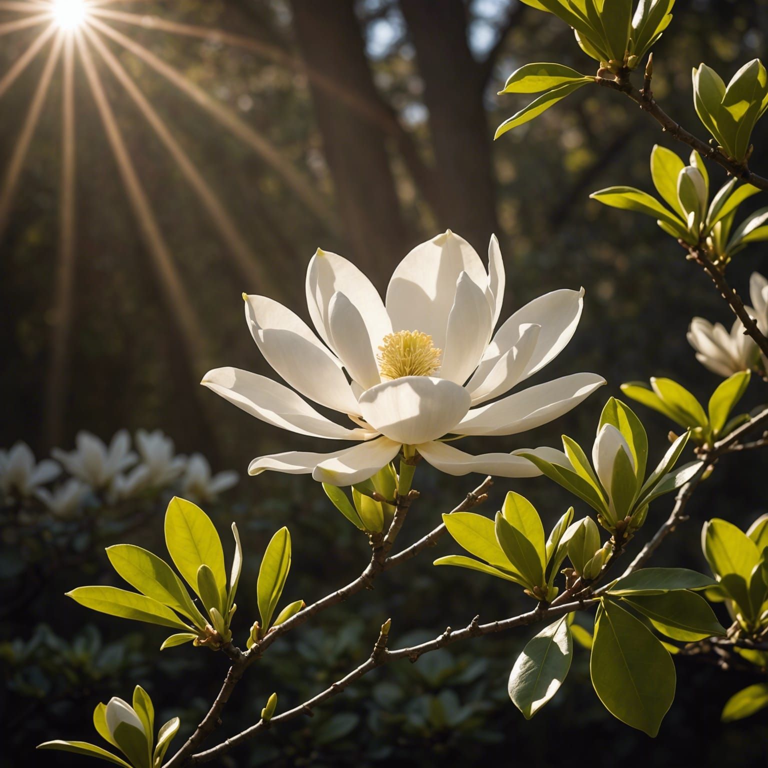 Magnolia in Spring Sunlight: A Perfect Bloom