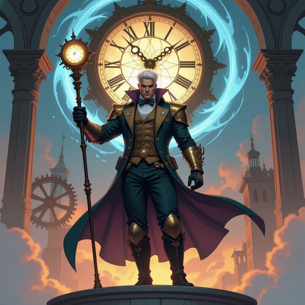 Dr. Chronos: Time-Manipulating Villain in Steampunk Style