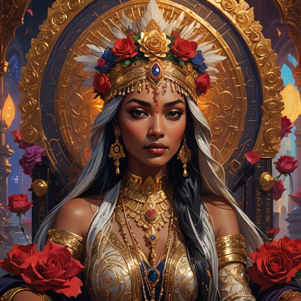 Fantasy Indian Queen Portrait in Hyper-Realistic Art