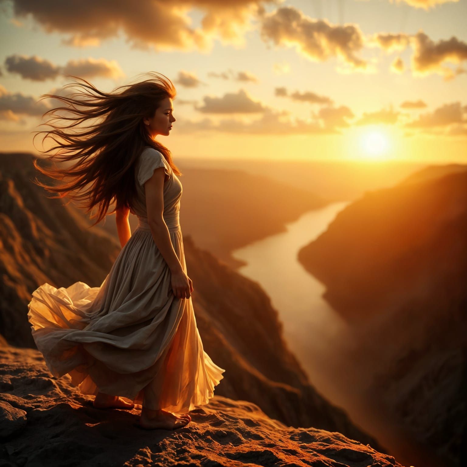 Surreal Windswept Landscape in Hyper Photorealism