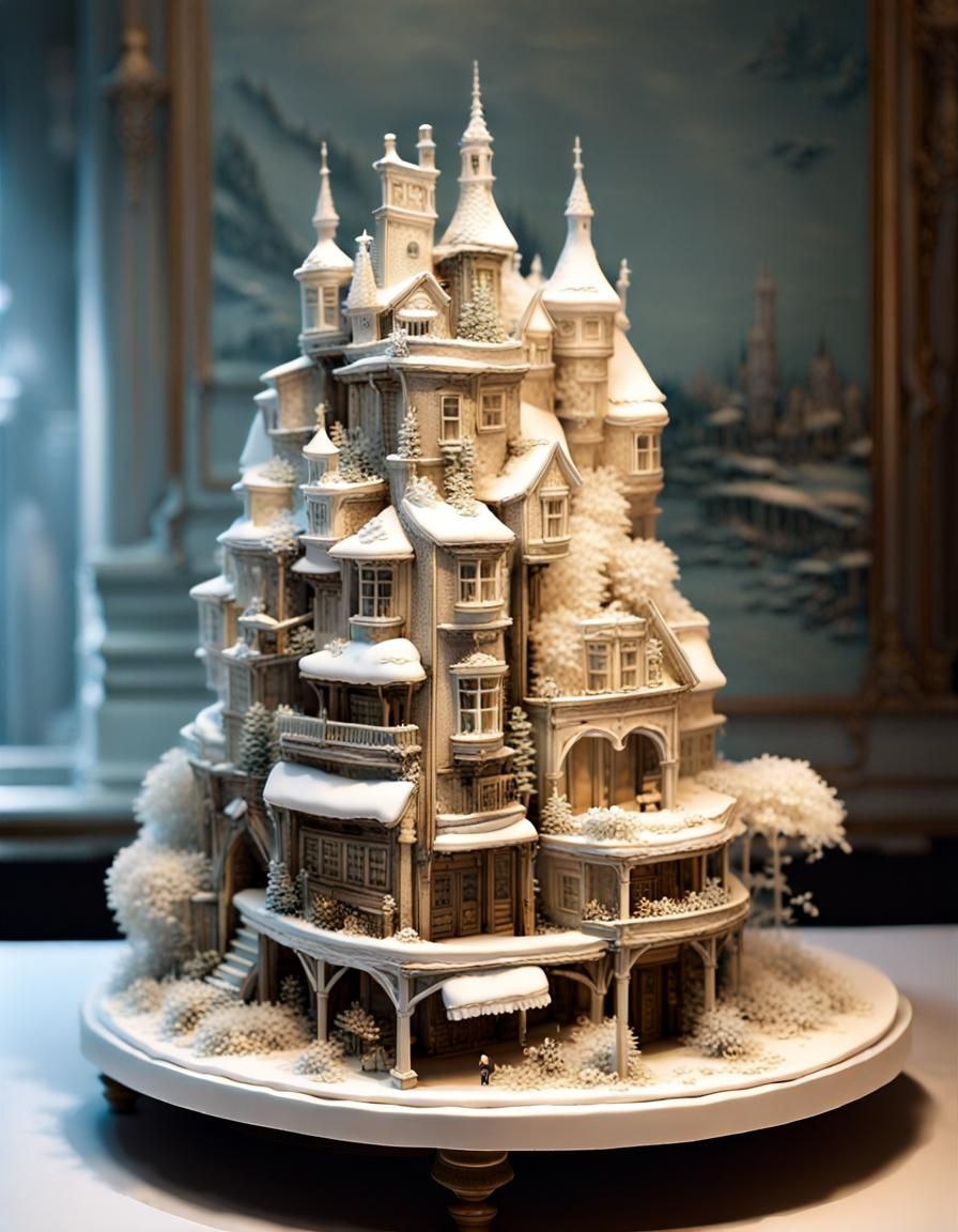 Miniature Town Wedding Cake: Fantasy Masterpiece