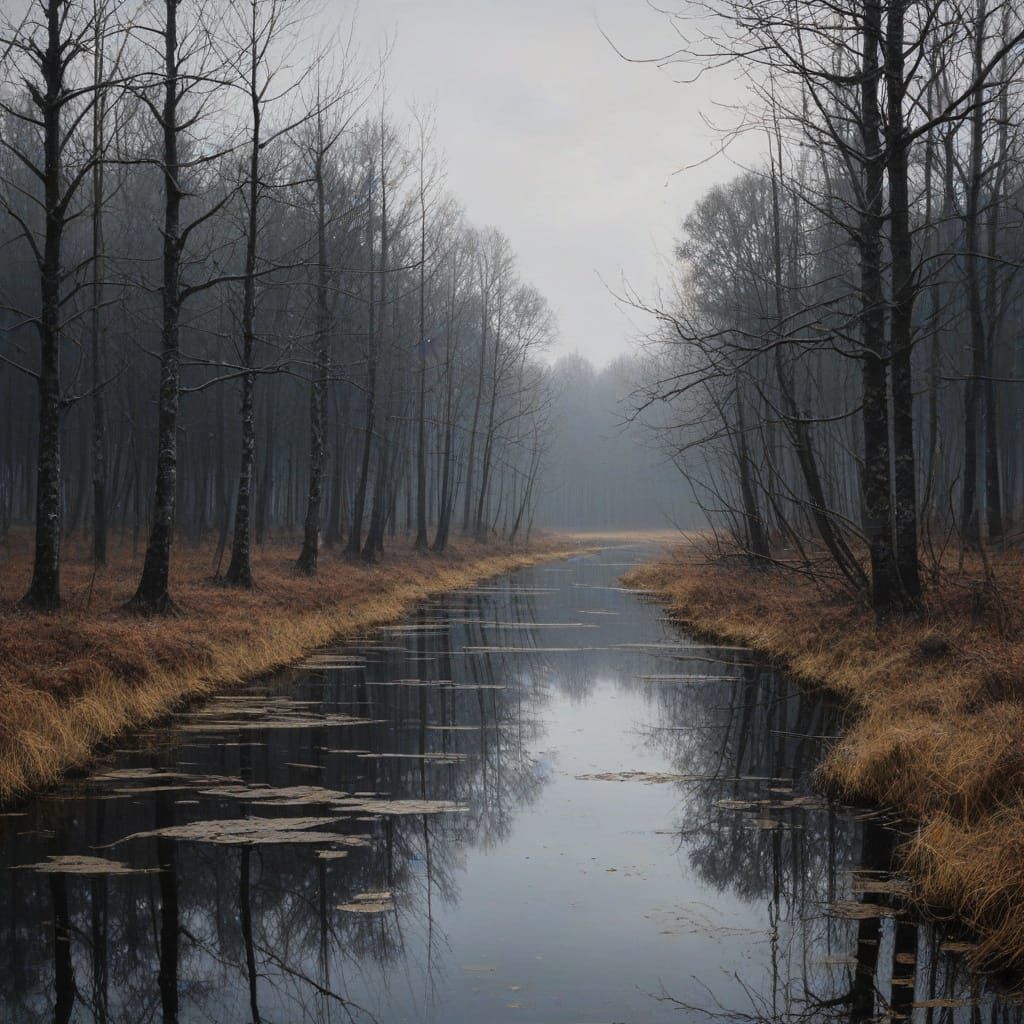 Expressionist Painting of Silences in Impasto Encaustic Styl...