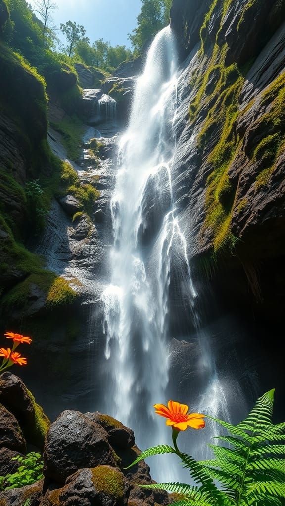 Himalayan Waterfall: A Photorealistic Landscape