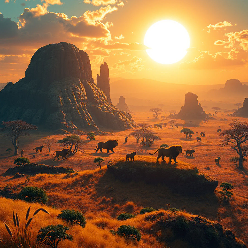 Lion King Pride Lands Matte Painting