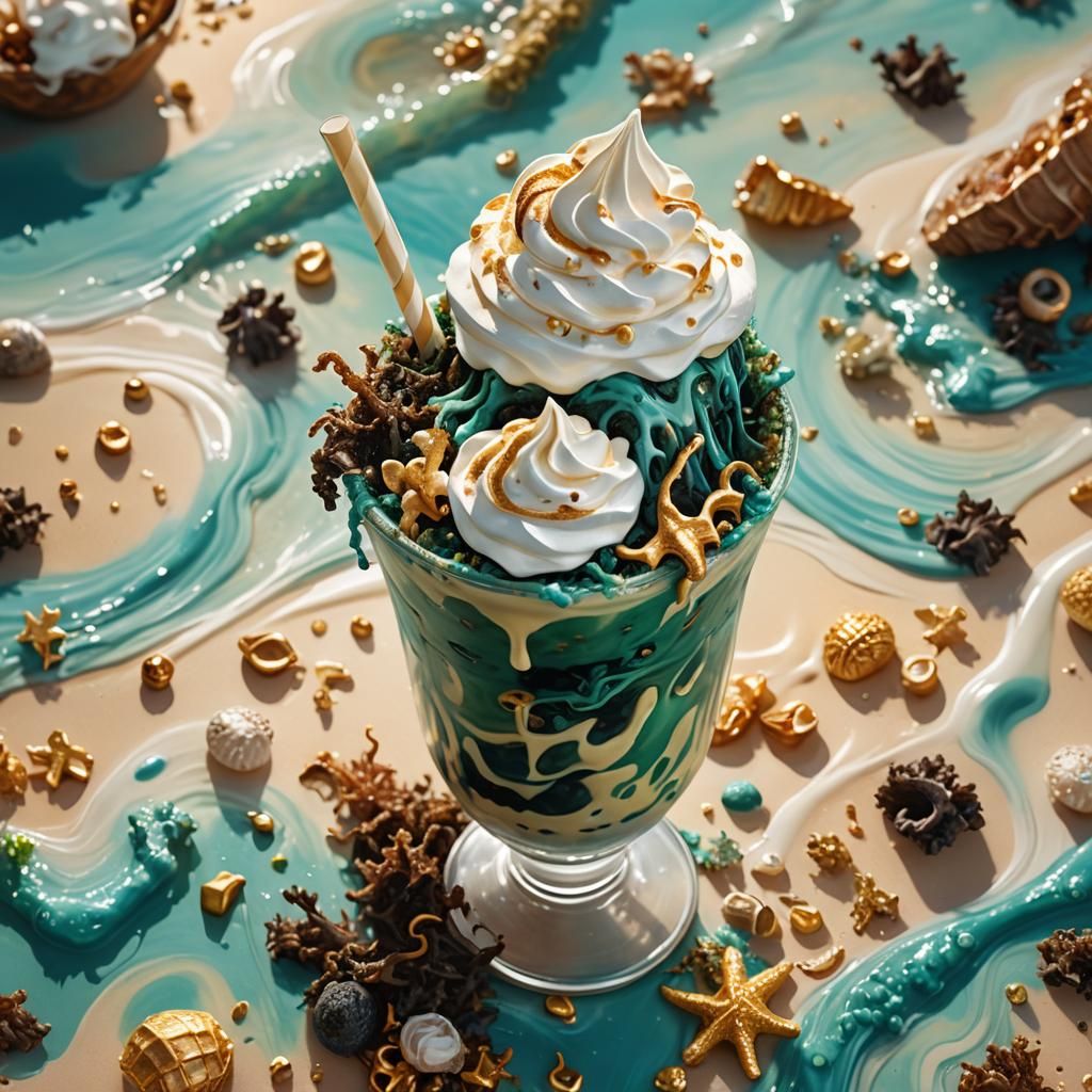 Seaweed Milkshake with Oceanic Treasures