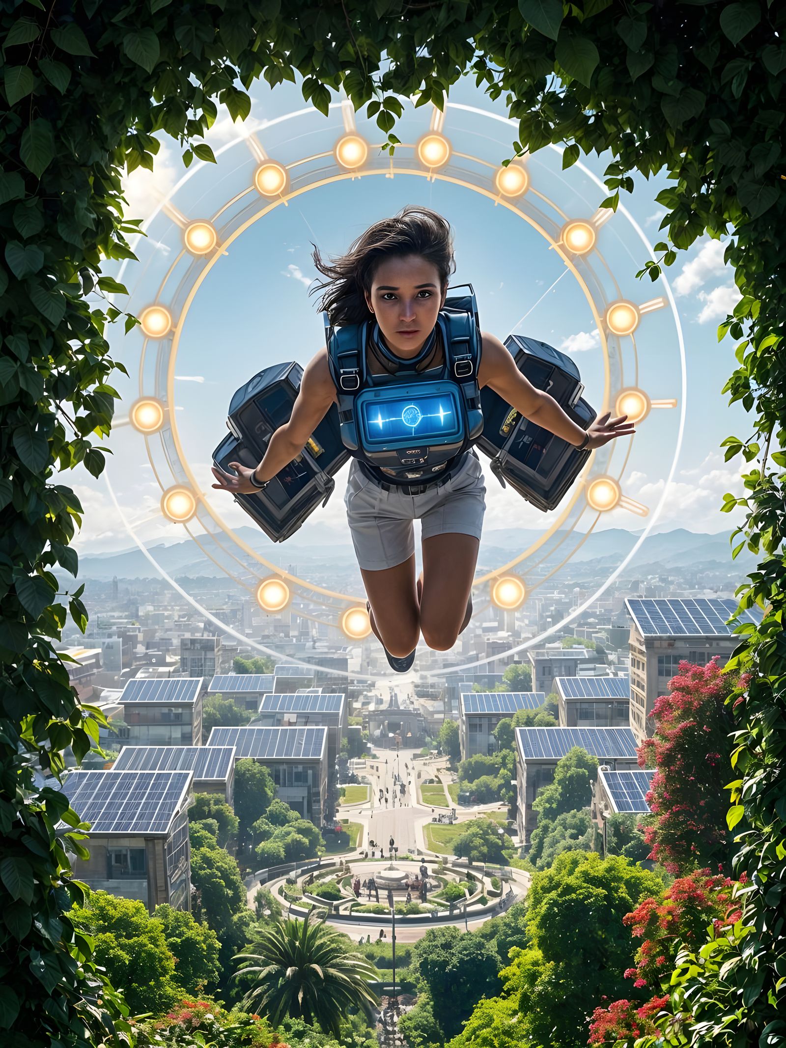 Flying with a Solar-Powered Jetpack