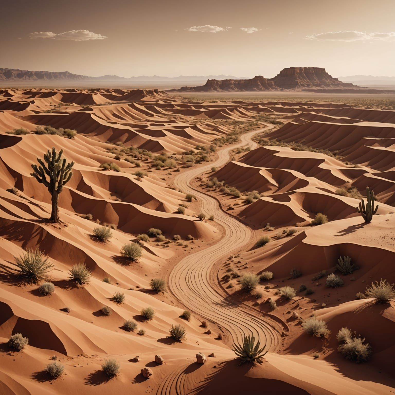 Vast Clay Desert Landscape Unfolds