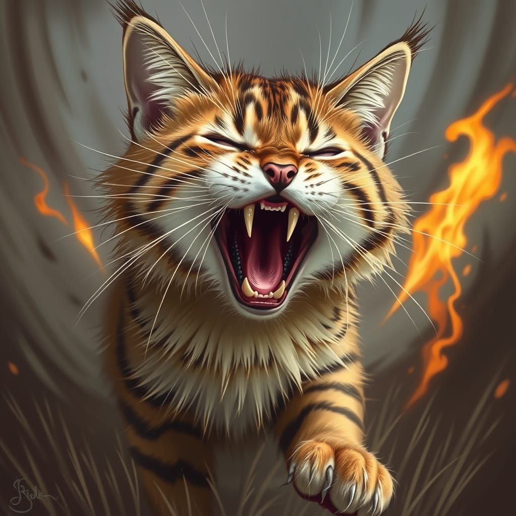 Wild Cat Rage Unleashed in Terrifying Image