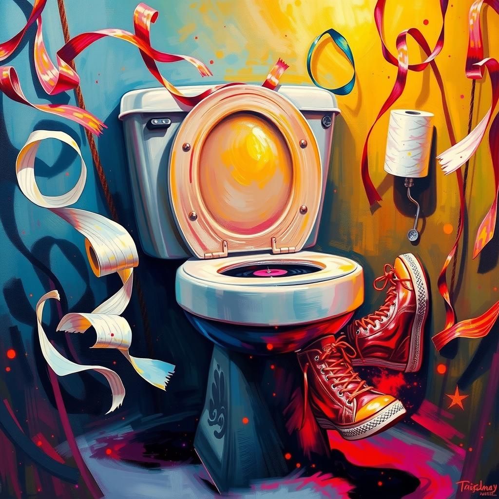 Toilet's Skibidi Dance Rave: Imaginative Realism Oil Paintin...