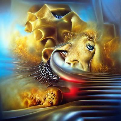 Majestic Lion of Judah Painting in Detailed Style