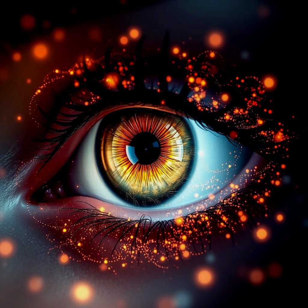 Abstract Glowing Eye: Modern Digital Art Concept