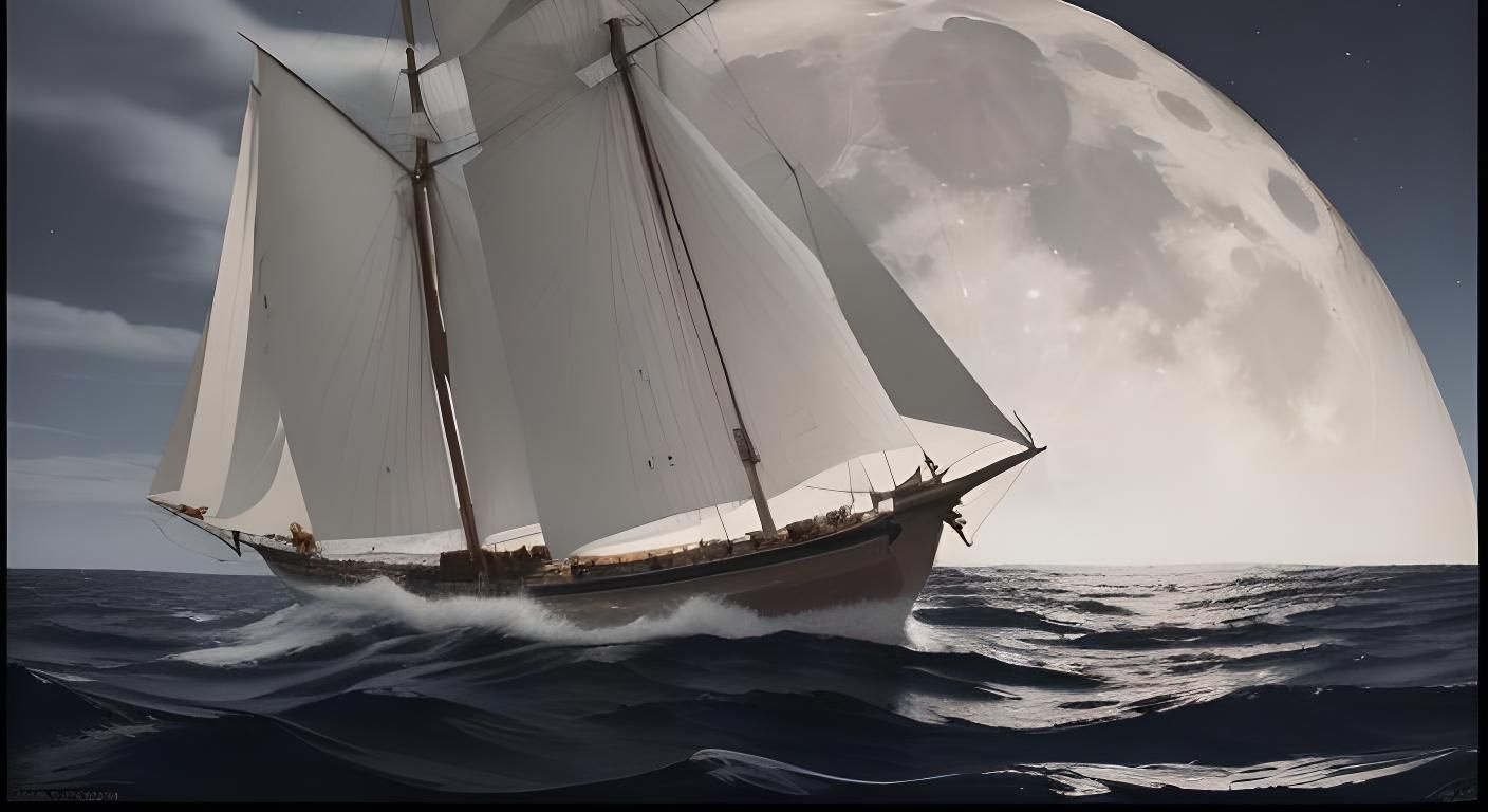 Maritime Magic: Sailing the Ocean with the Moon