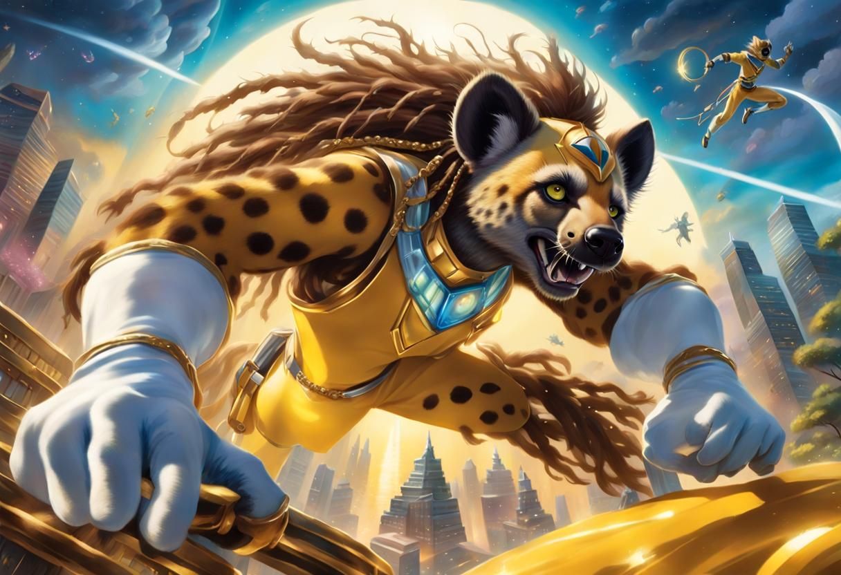 Anthro Hyena Power Ranger in Fantasy Desert