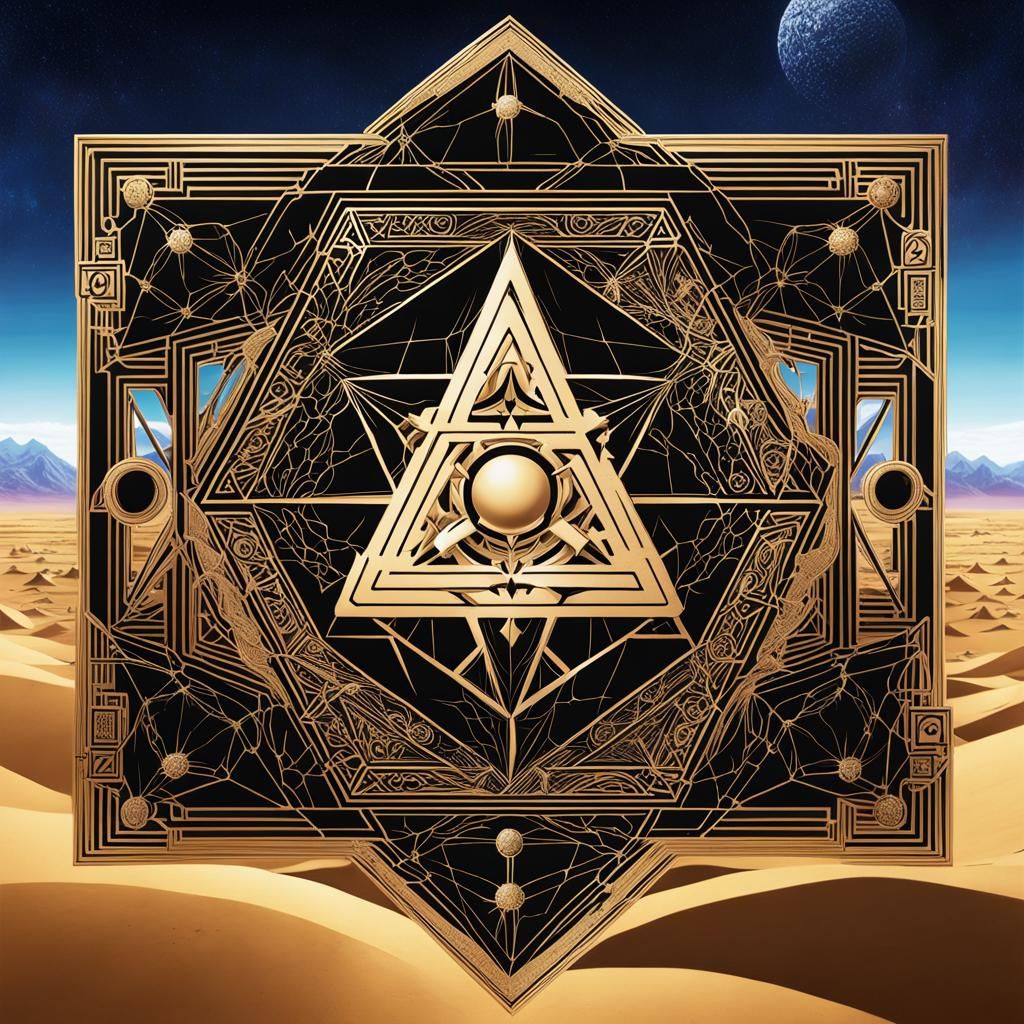 Psychedelic Metatron's Cube in Anime Style