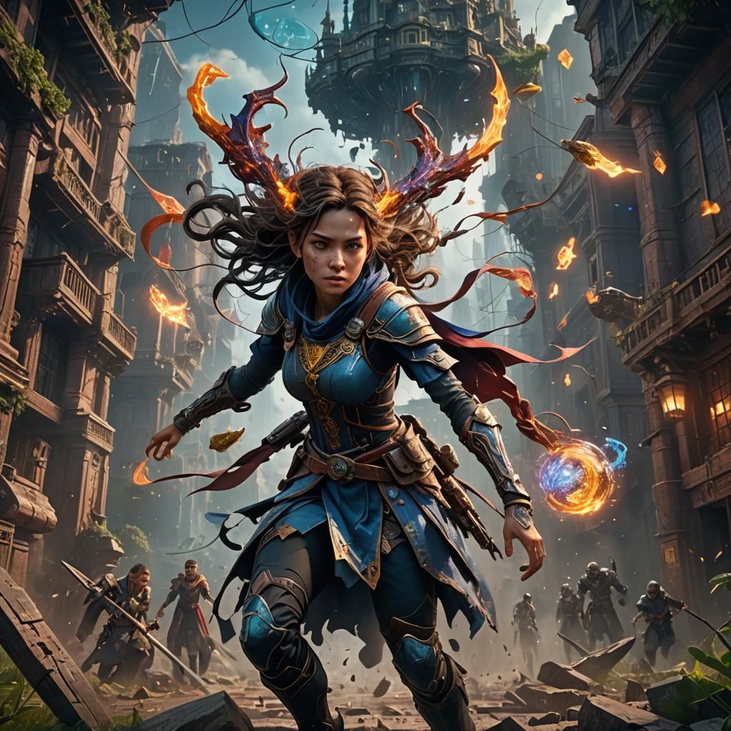 Telekinetic Heroism in Detailed Matte Painting