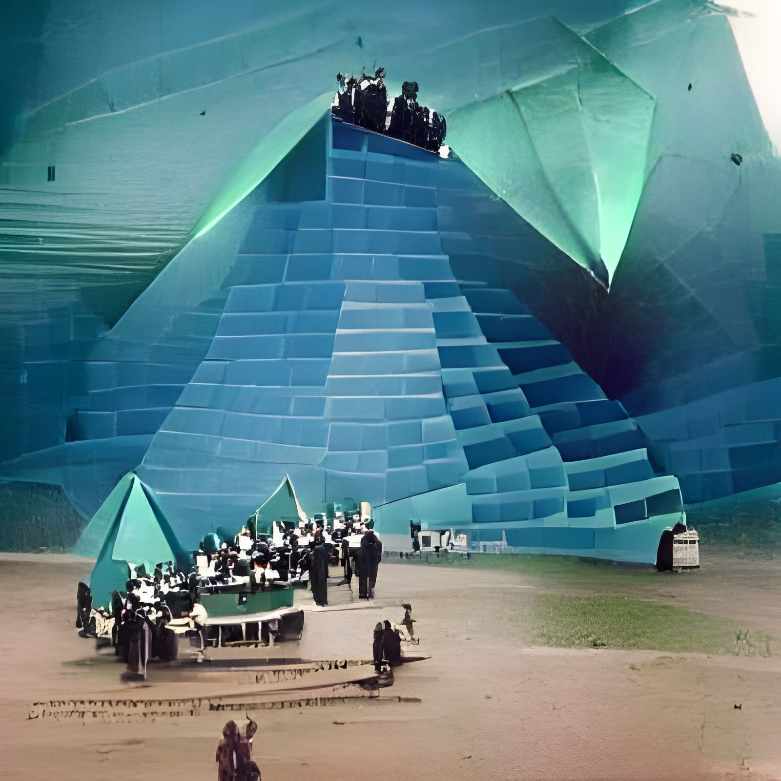 Gothic 1920s Jazz Band Inside Pyramid