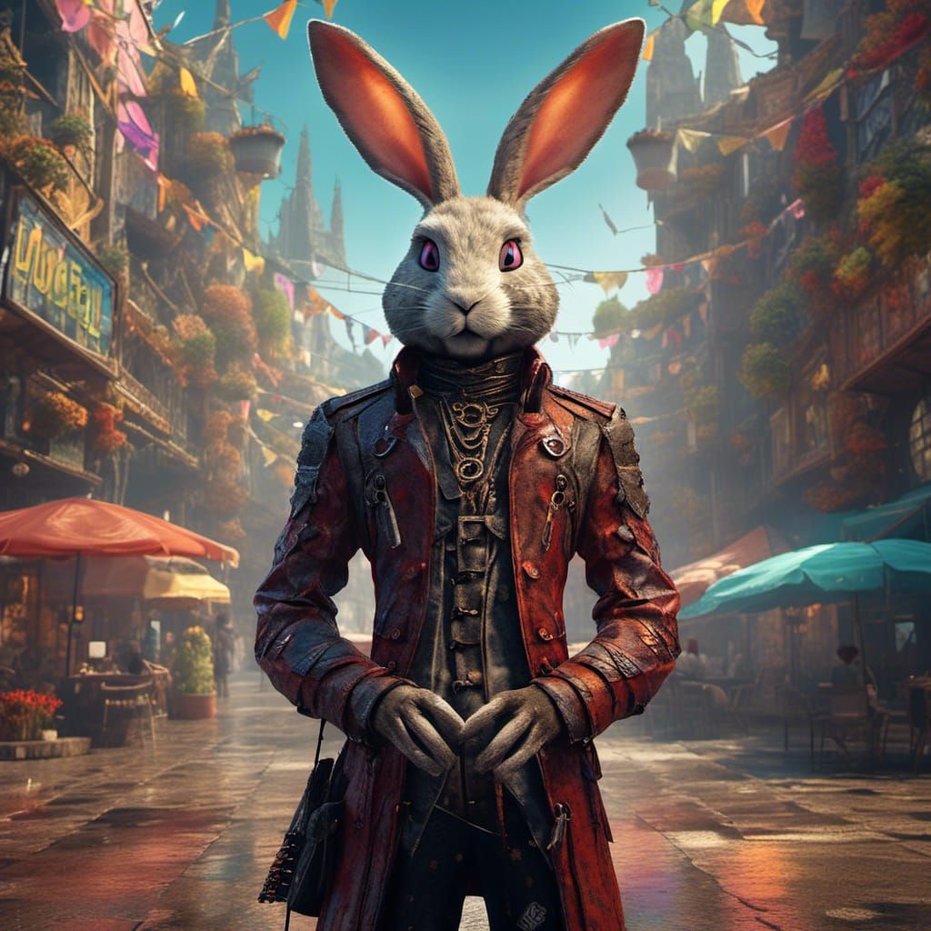 Fantasy Artificer Harengon with Blueprint