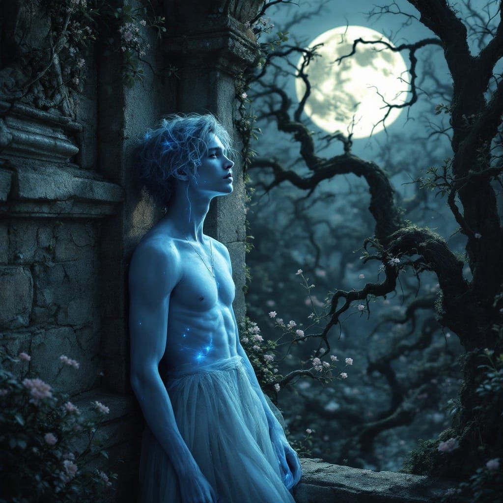 Ethereal Gentleman Leans Against Haunted Manor Windowsill