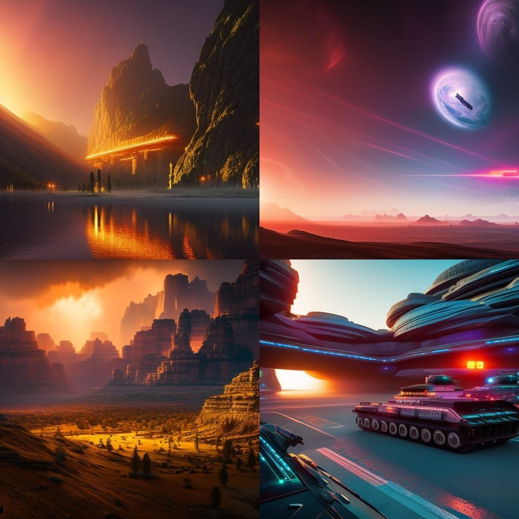 UFO Landing in Area 51, Synthwave Style