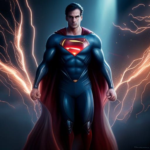 Aggressive Superman Unleashing Laser Vision