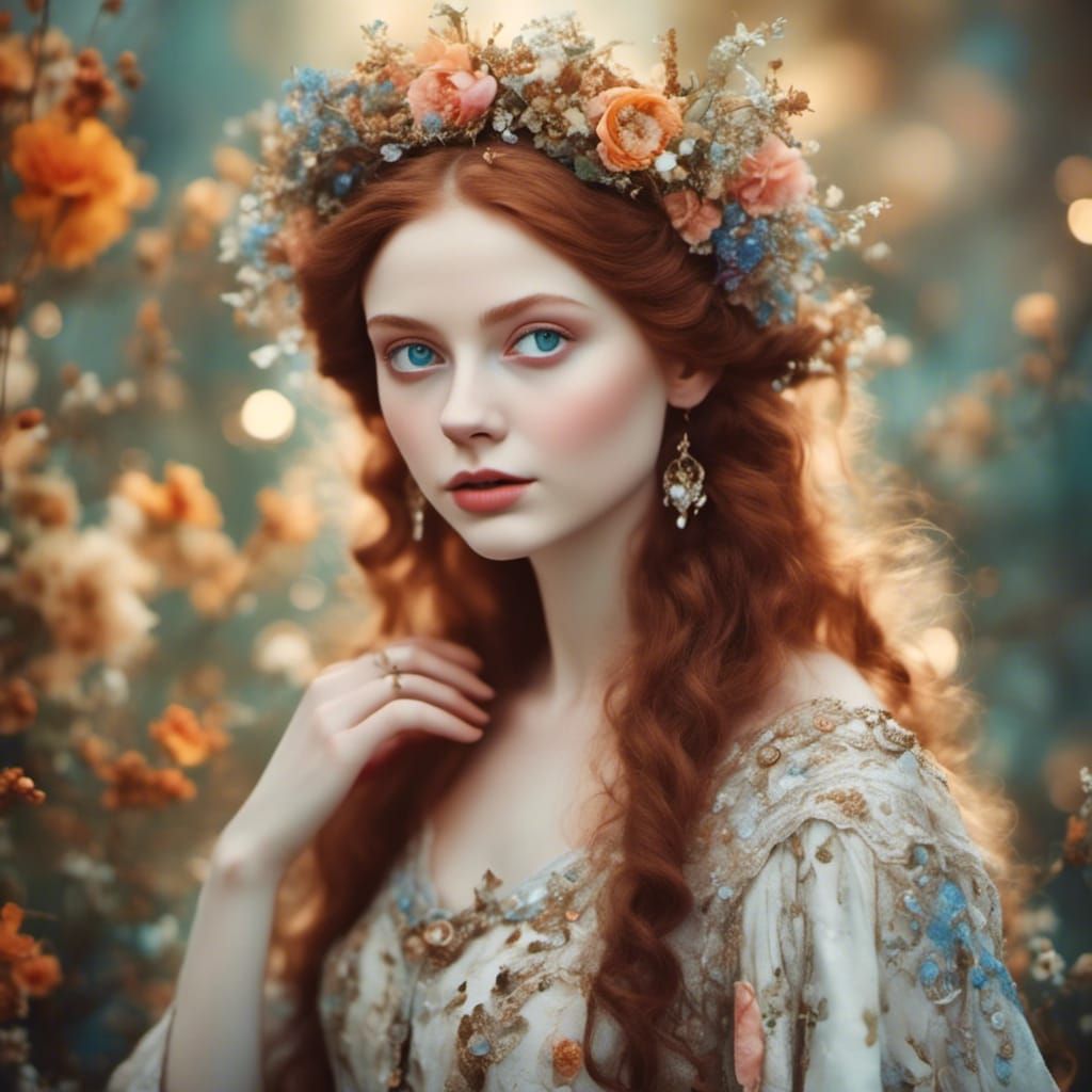 Hyperreal Portrait of a Beautiful Pale Woman