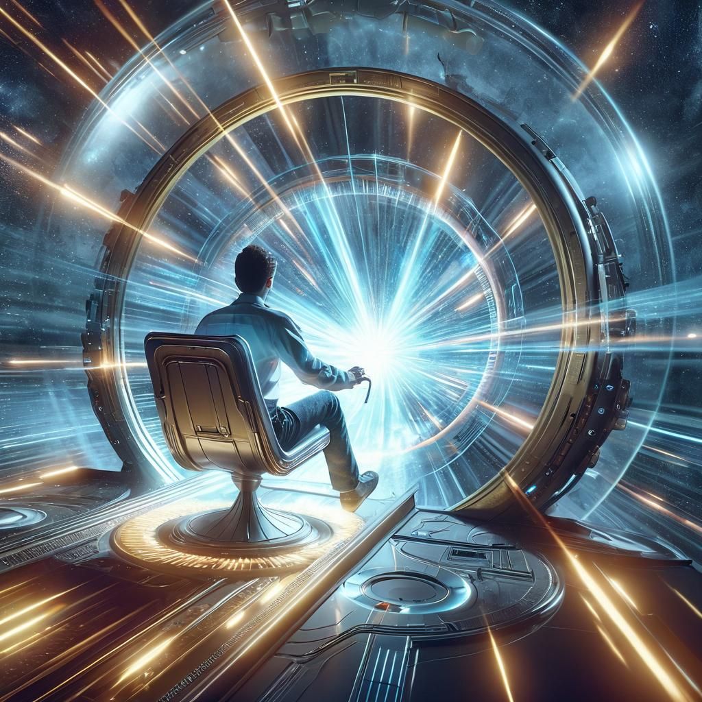 A blinding flash of light engulfs you as you accelerate through time and space. The familiar hum of your time-traveling ...