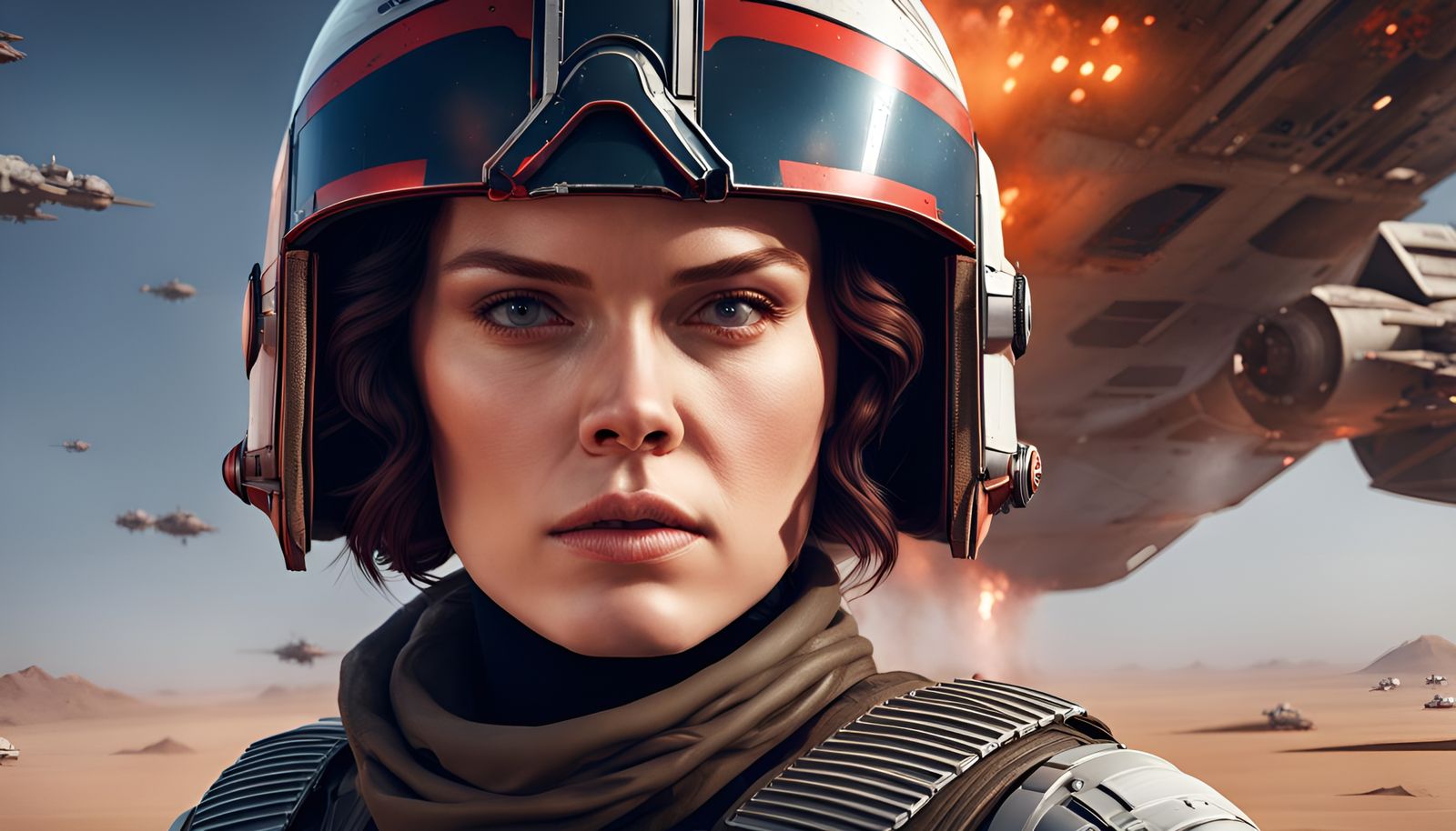 Daisy Ridley as Rebel Pilot in Star Wars Concept Art