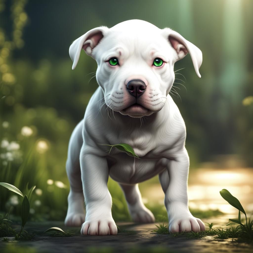 Beautiful White Pitbull Puppy!