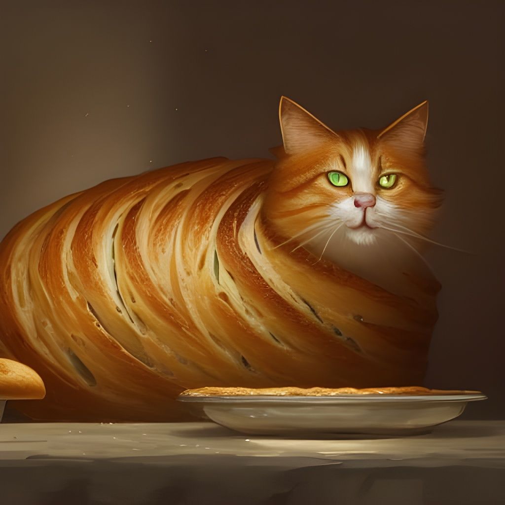 Hyperdetailed Cat Bread Concept Art