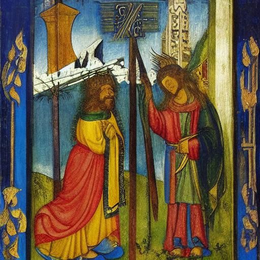 Hedgehog Defies Divine Wrath in Expressionist Style