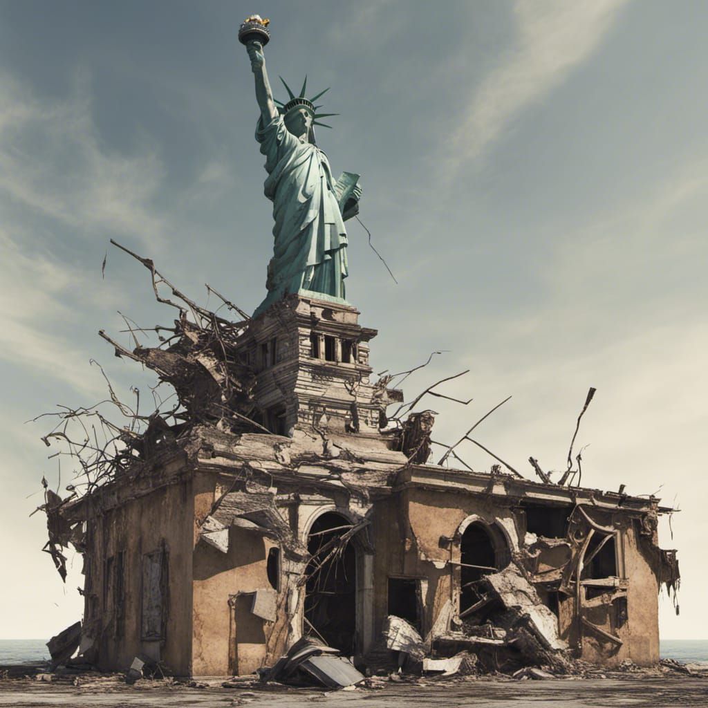 Post-Apocalyptic Ruined Statue of Liberty