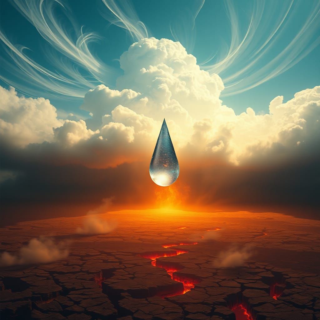 Giant Teardrop Falls to Parched Earth