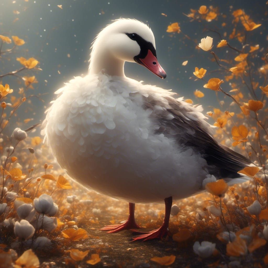 Cartoon Goose with Muffin Beak, Bird LoRA