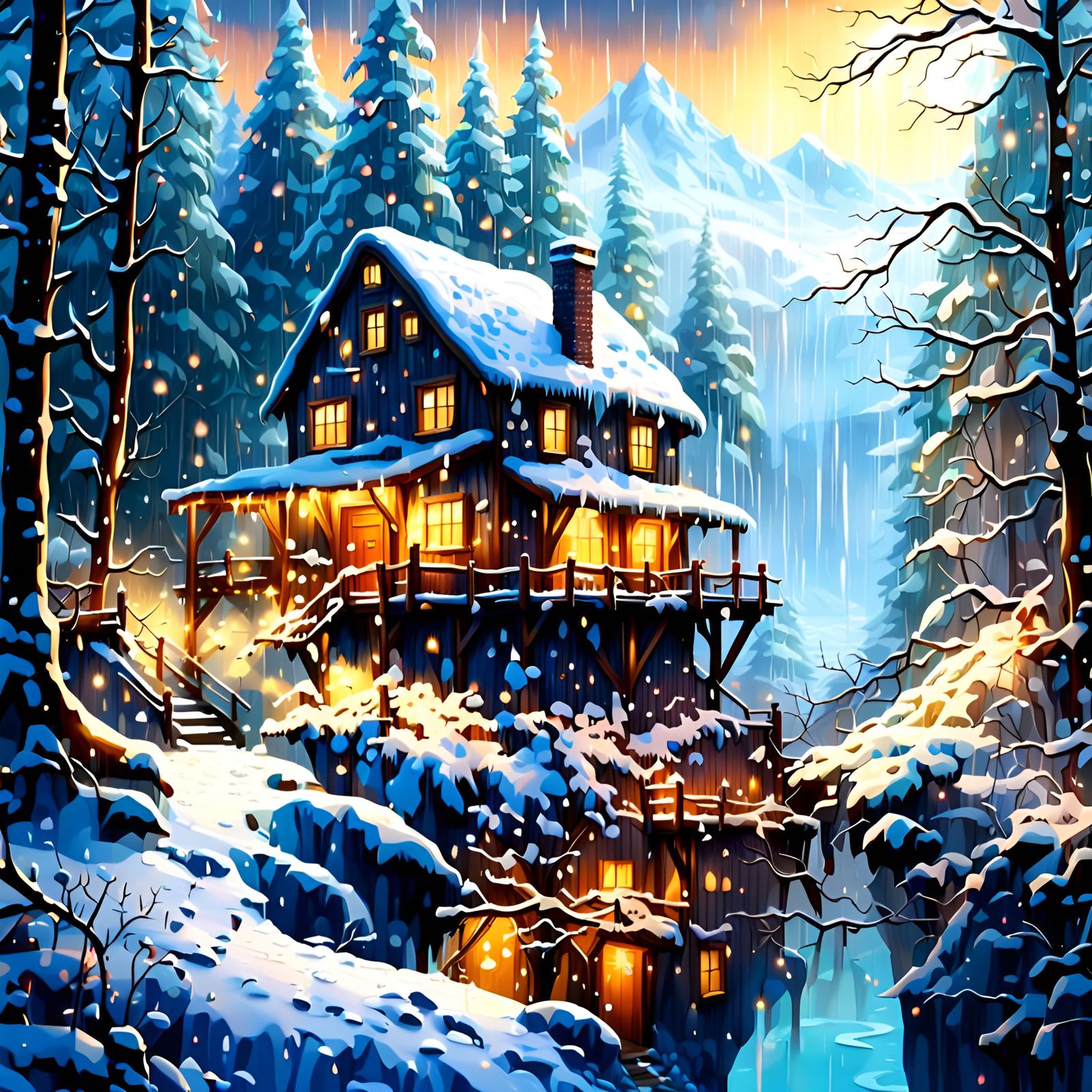 Nordic Sawmill House in Morning Fog