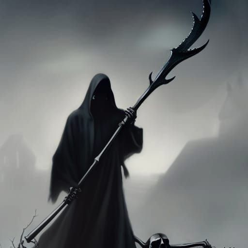 Eerie Grim Reaper in Dark Fantasy Concept Art