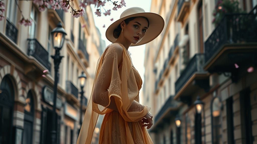 Elegant Woman in Parisian Chic