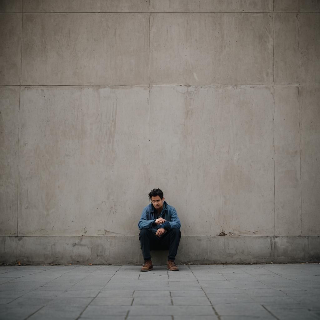 Contemplative Portrait of a Person Sitting Alone